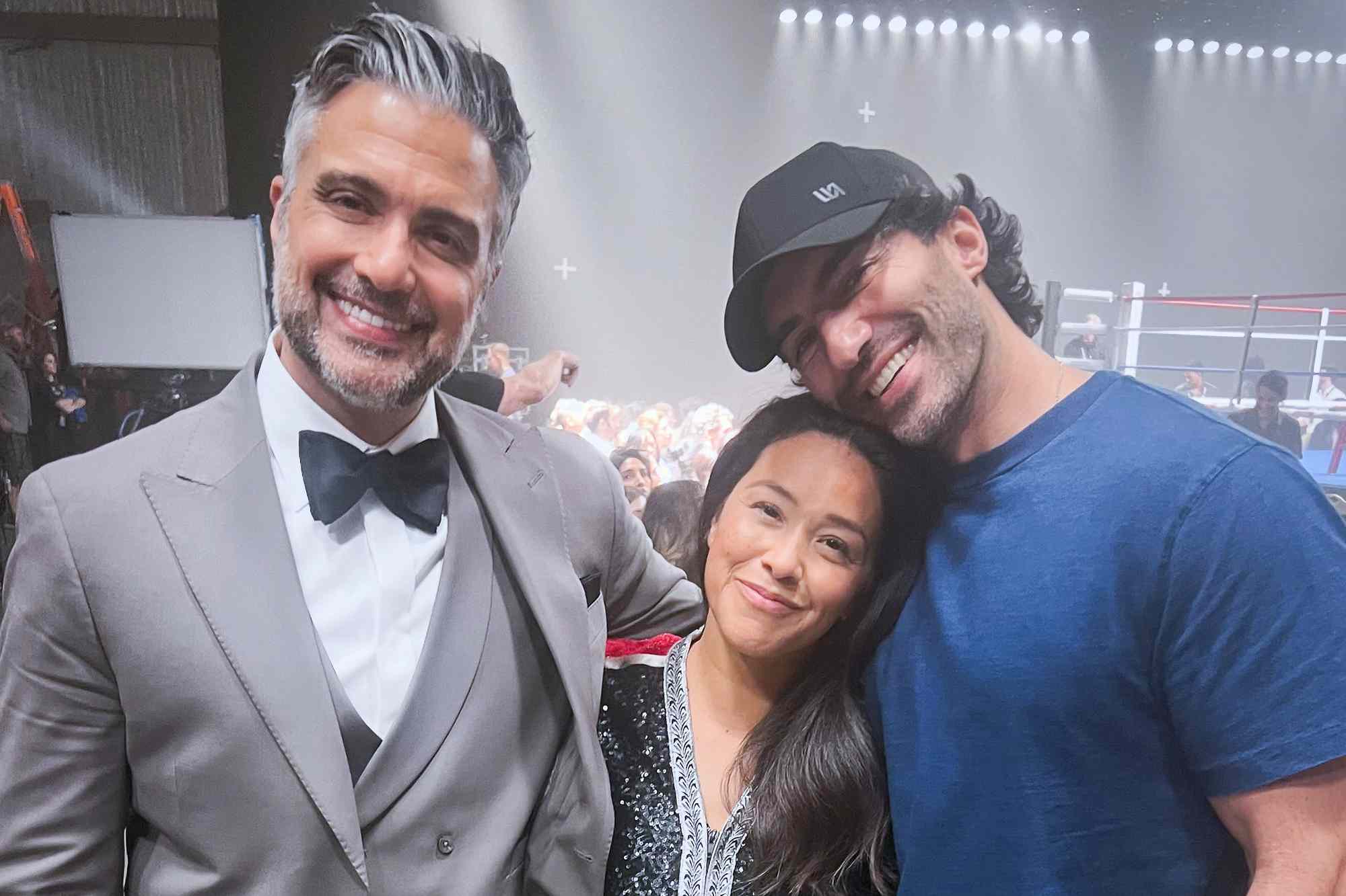 Justin Baldoni joins Gina Rodriguez and Jaime Camil on the set of her ...