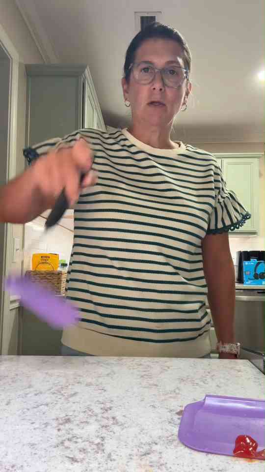 Testing a new kitchen spatula
