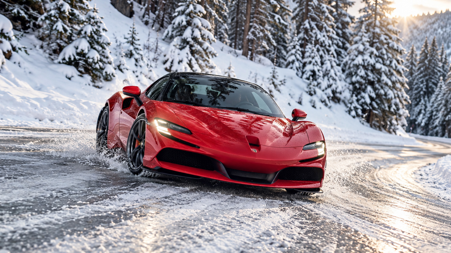 A €500K Ferrari SF90 Spider breaks down during an extreme snow test