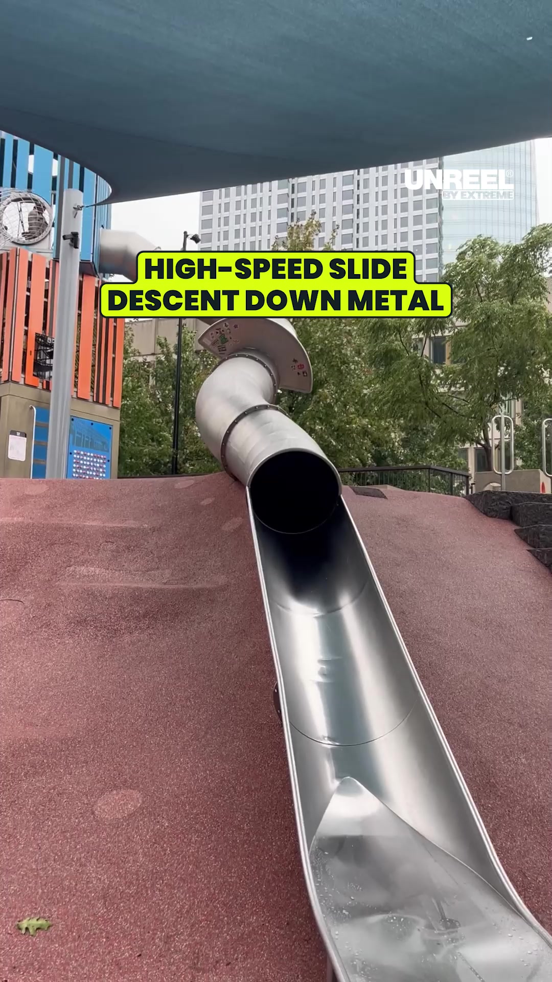 Fastest metal slide wipeout at Boston Public Market—epic playground fail!