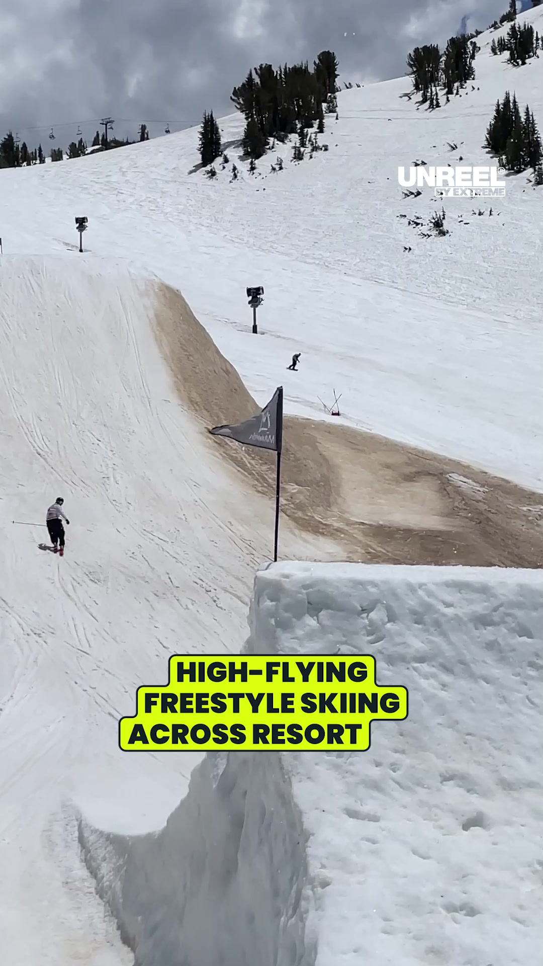 Epic ski jump backflip! Laid-out tricks & big air park skiing action