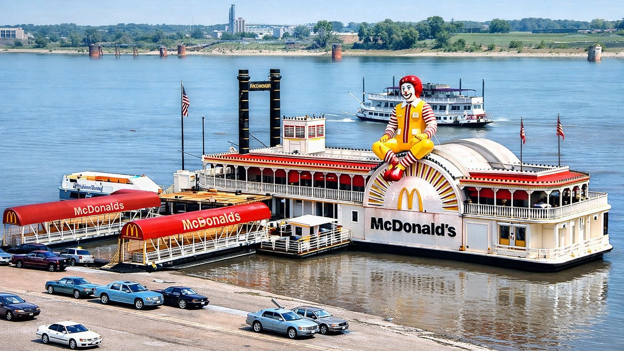McDonald's built a 700-ton floating restaurant on the Mississippi River ...