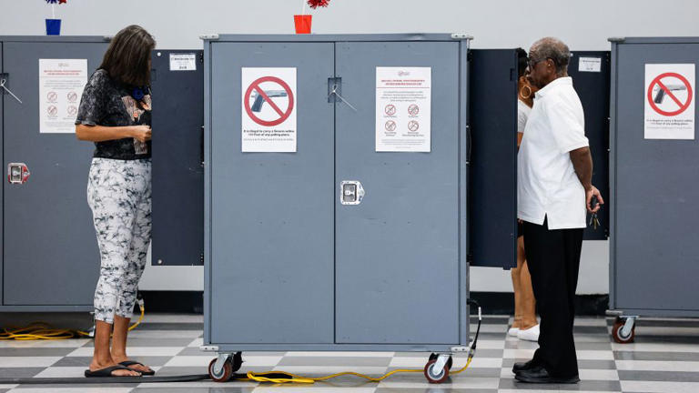 People vote in Atlanta on October 13. - Erik S. Lesser/AFP via Getty Images