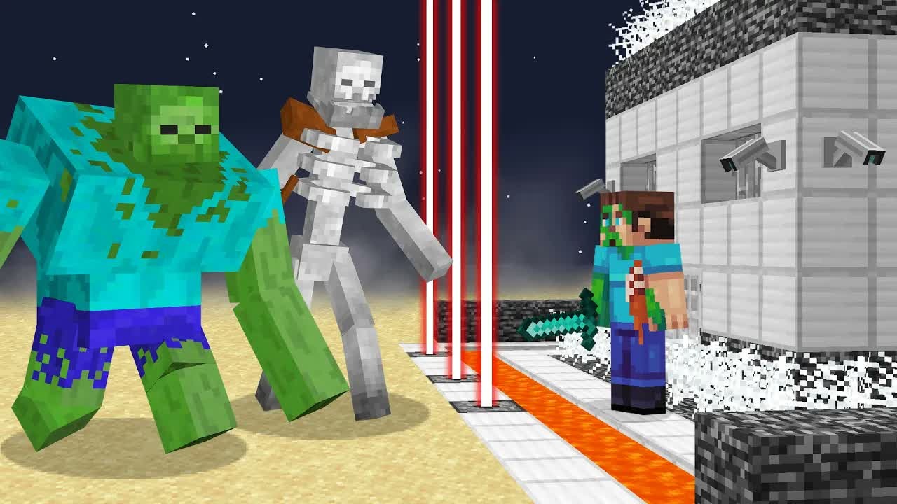 BeckBroJack defends a Minecraft bunker as mutant creatures grow stronger