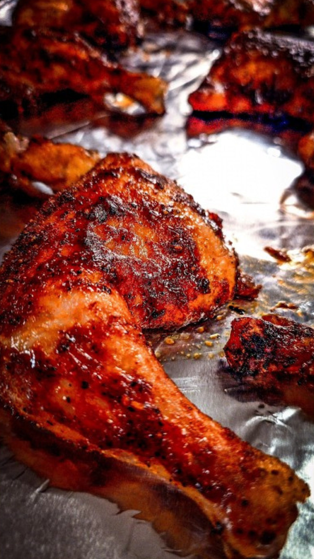 Smoked chicken leg quarters and BBQ cooking techniques