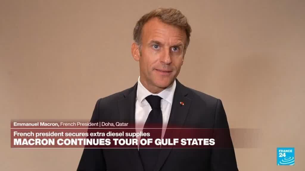Replay: French president addresses fuel supplies during Gulf tour