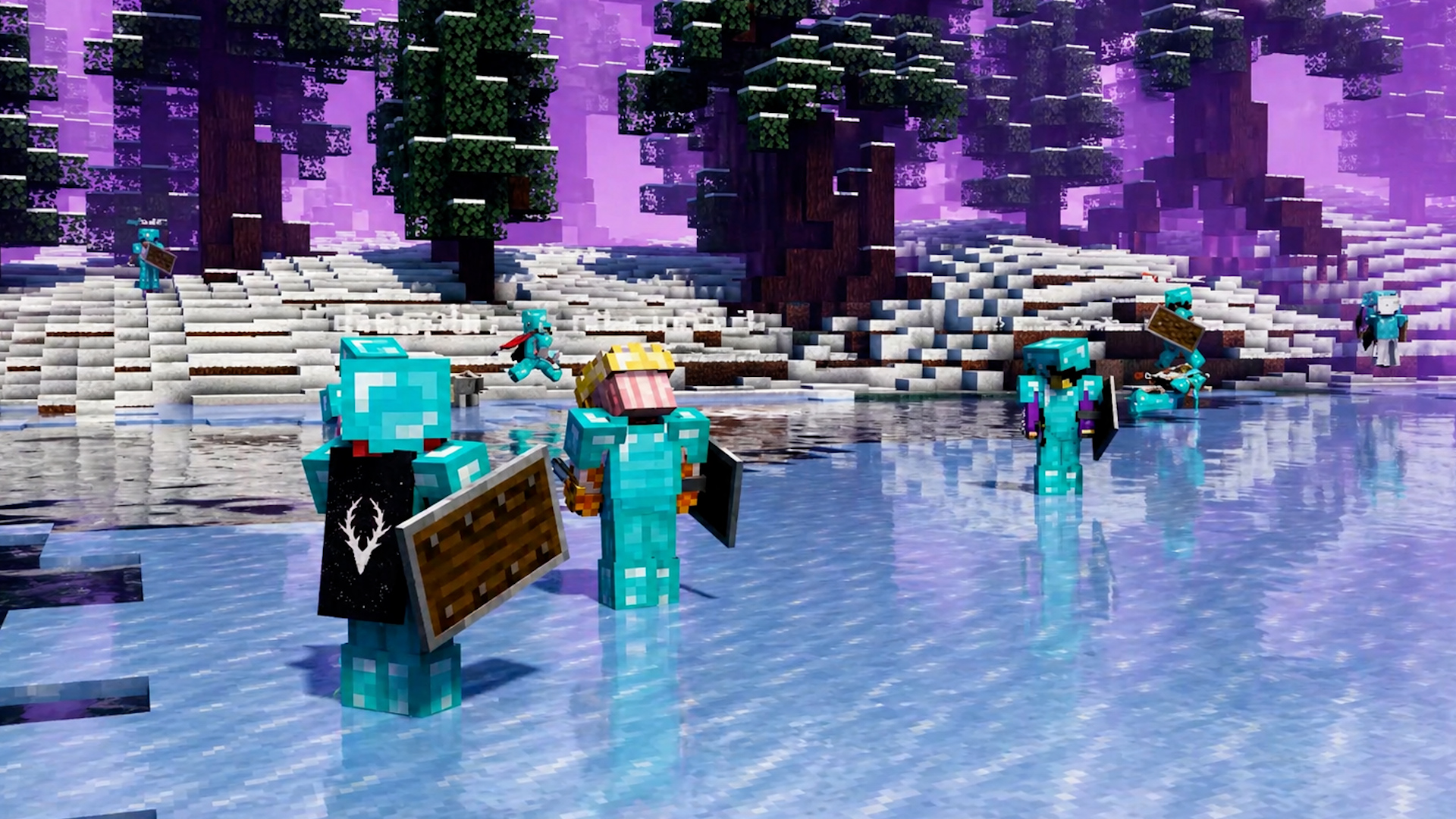 Tracking and defeating an enemy leader in Minecraft