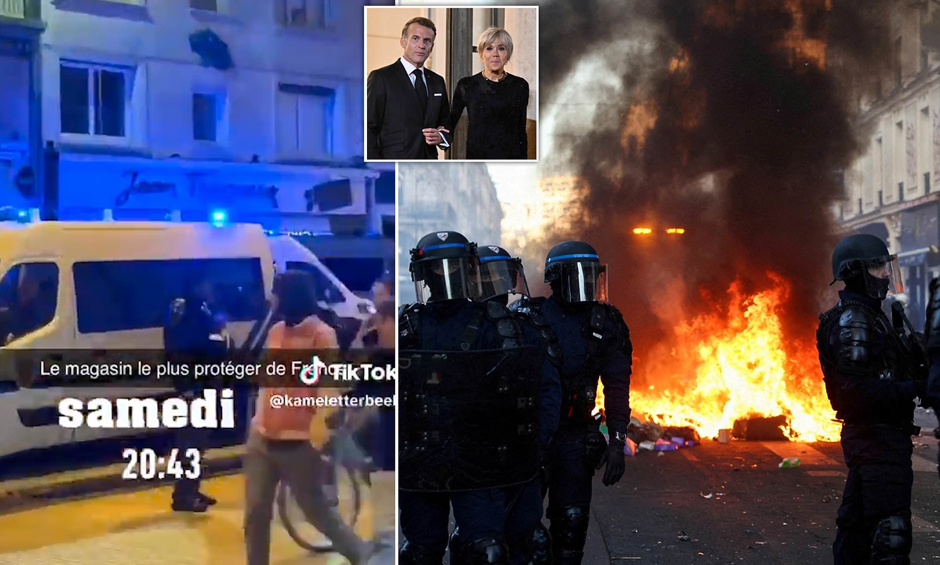 Emmanuel Macron's family macaron shop was guarded by police ring of steel during riots