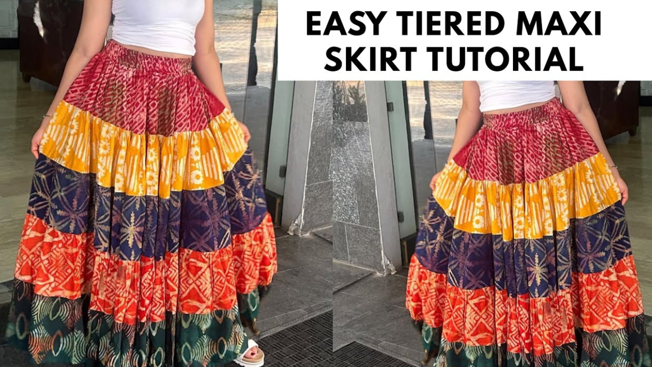Creating a tiered patchwork maxi skirt from fabric