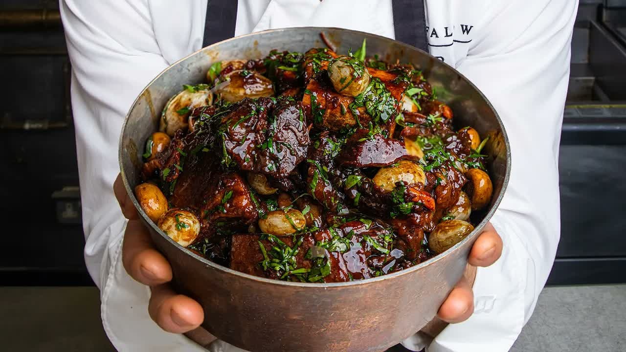 This beef bourguignon is so tender it practically falls apart