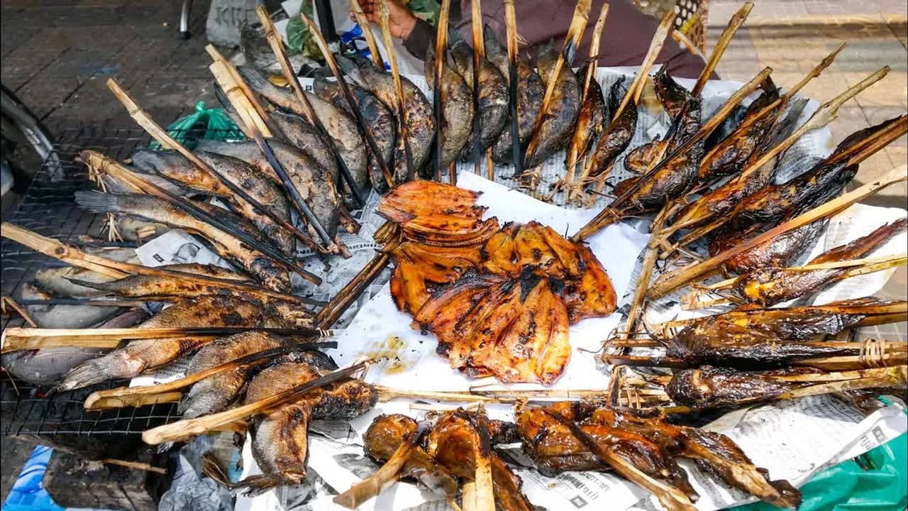 Cambodia's local food scene - grilled pork, fresh fish, and Khmer dishes