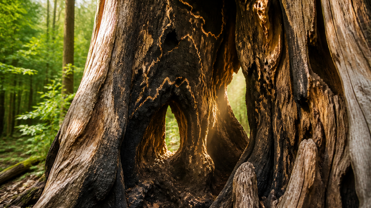 Woodworker discovers astonishing burned patterns inside lightning ...