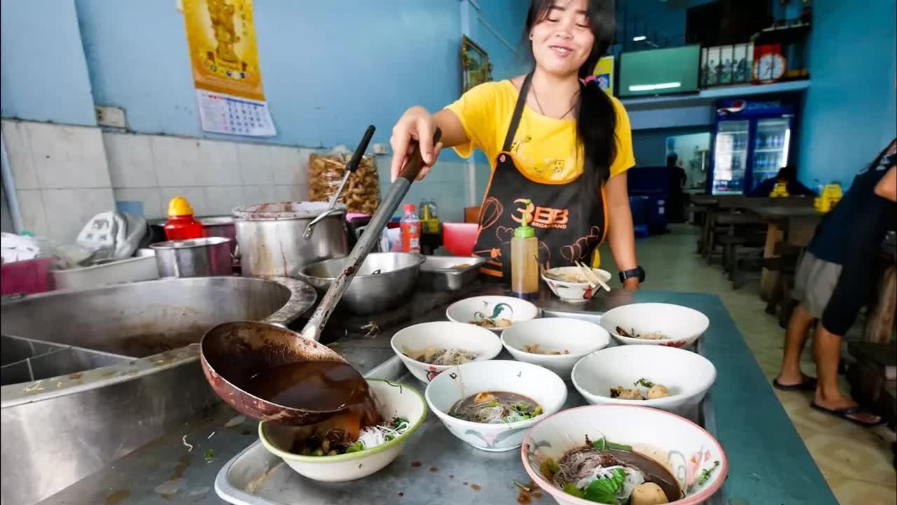 Bangkok's famous beef noodles come from a giant simmering pot