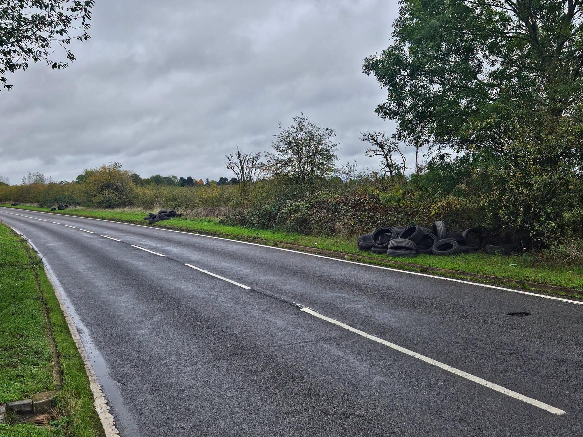 Council appealing for public's help after fly-tipping of tyres along ...