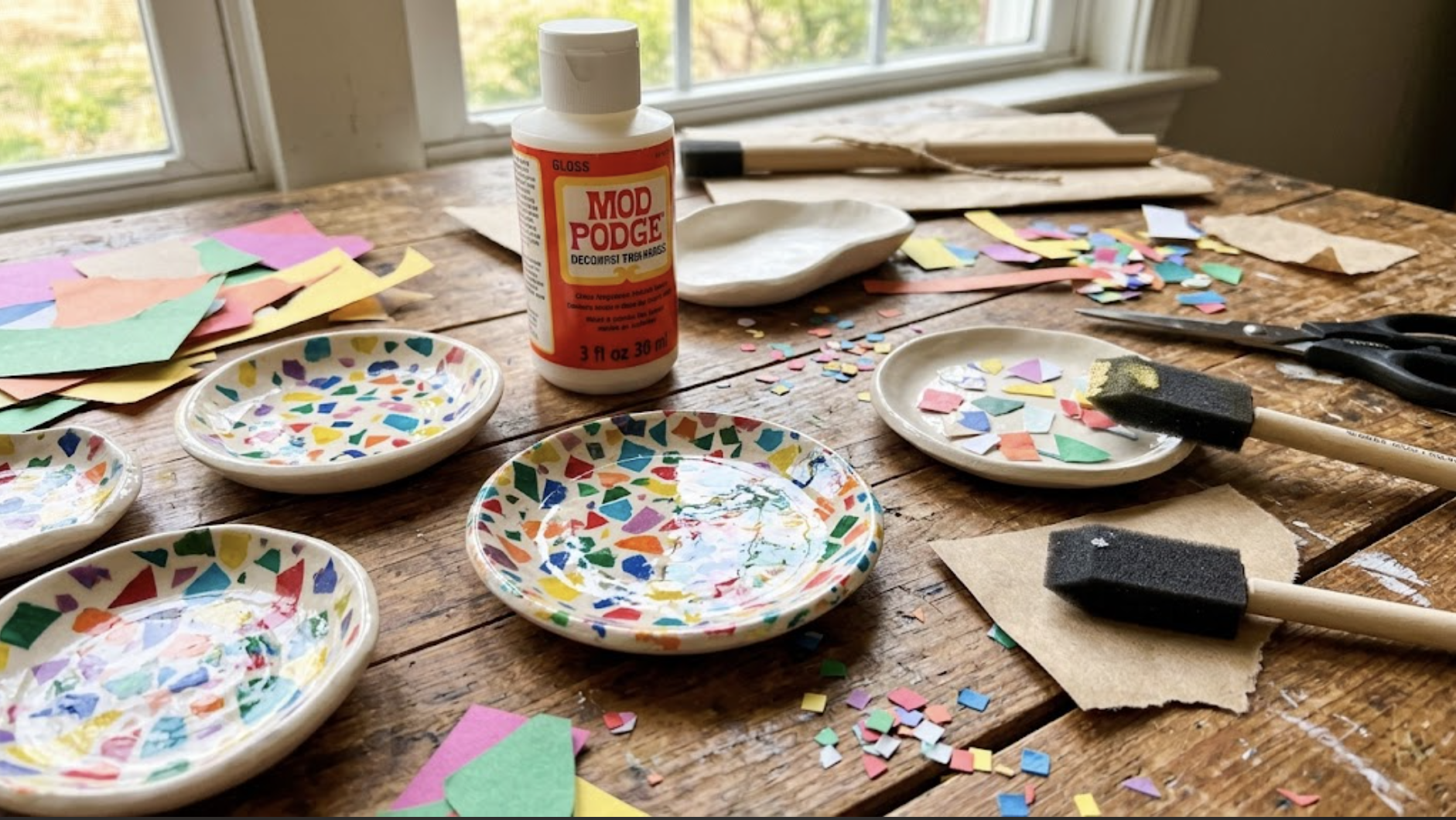 How to create stunning decoupage terrazzo ring dishes using Mod Podge