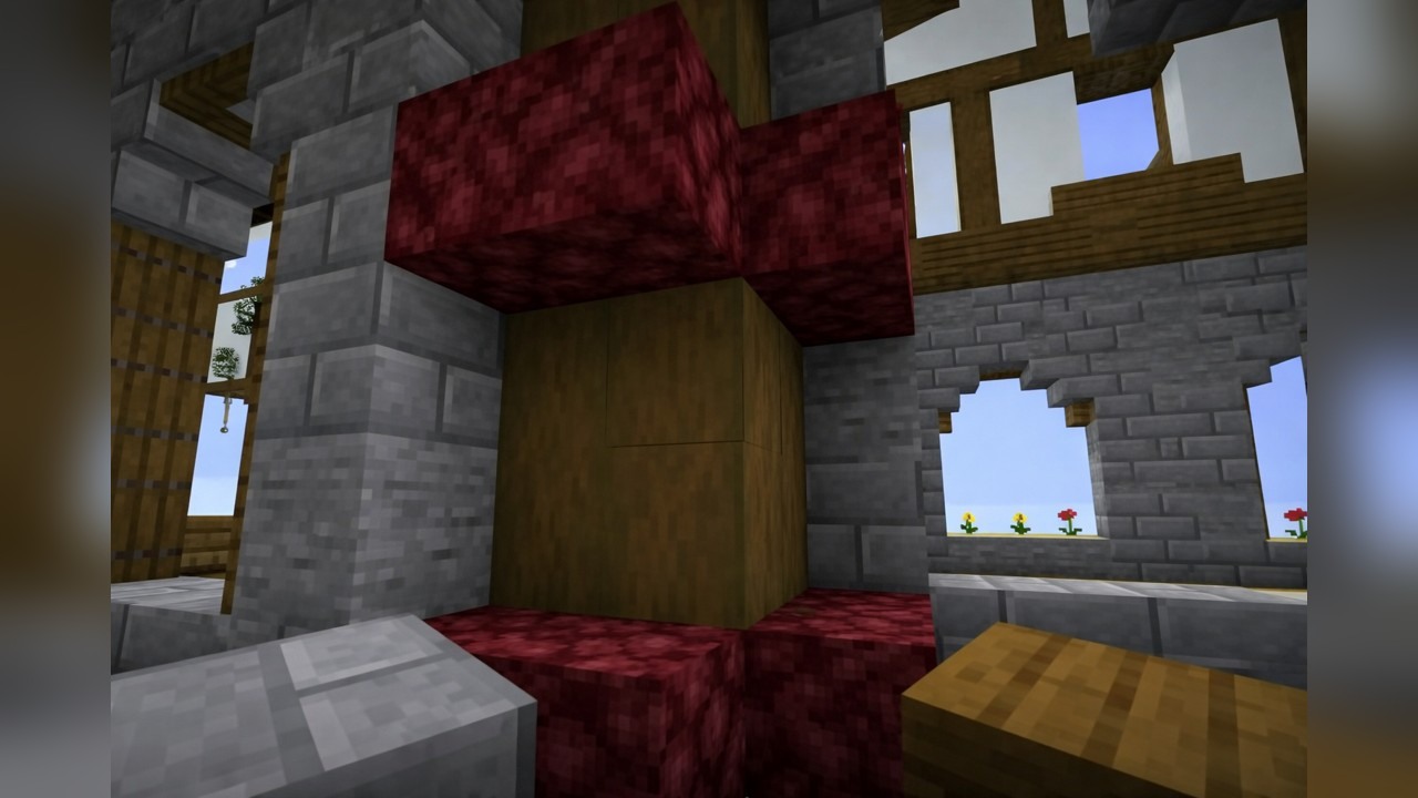 Minecraft house interior gets a chest room with hidden storage