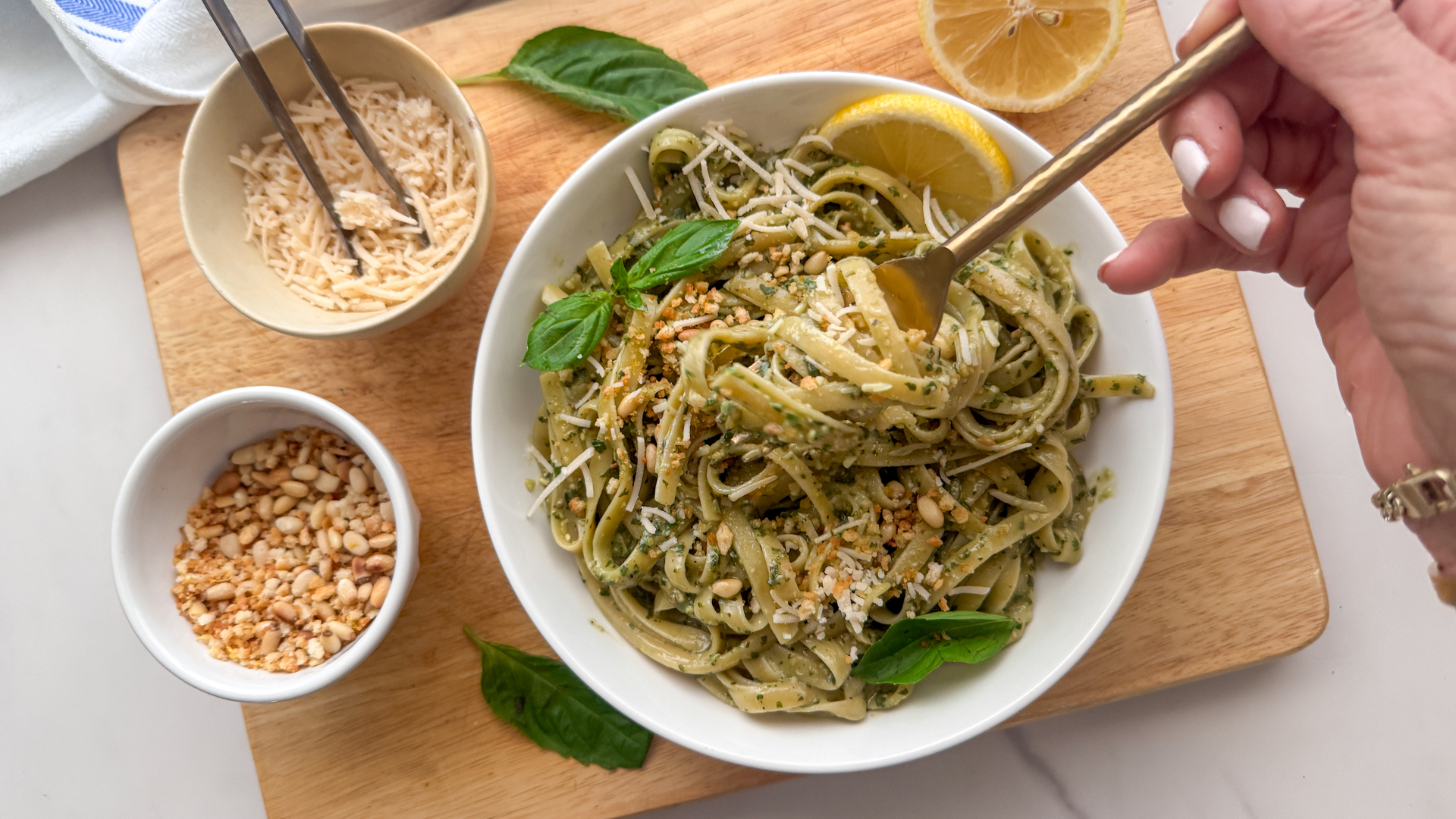 Creamy pesto pasta recipe