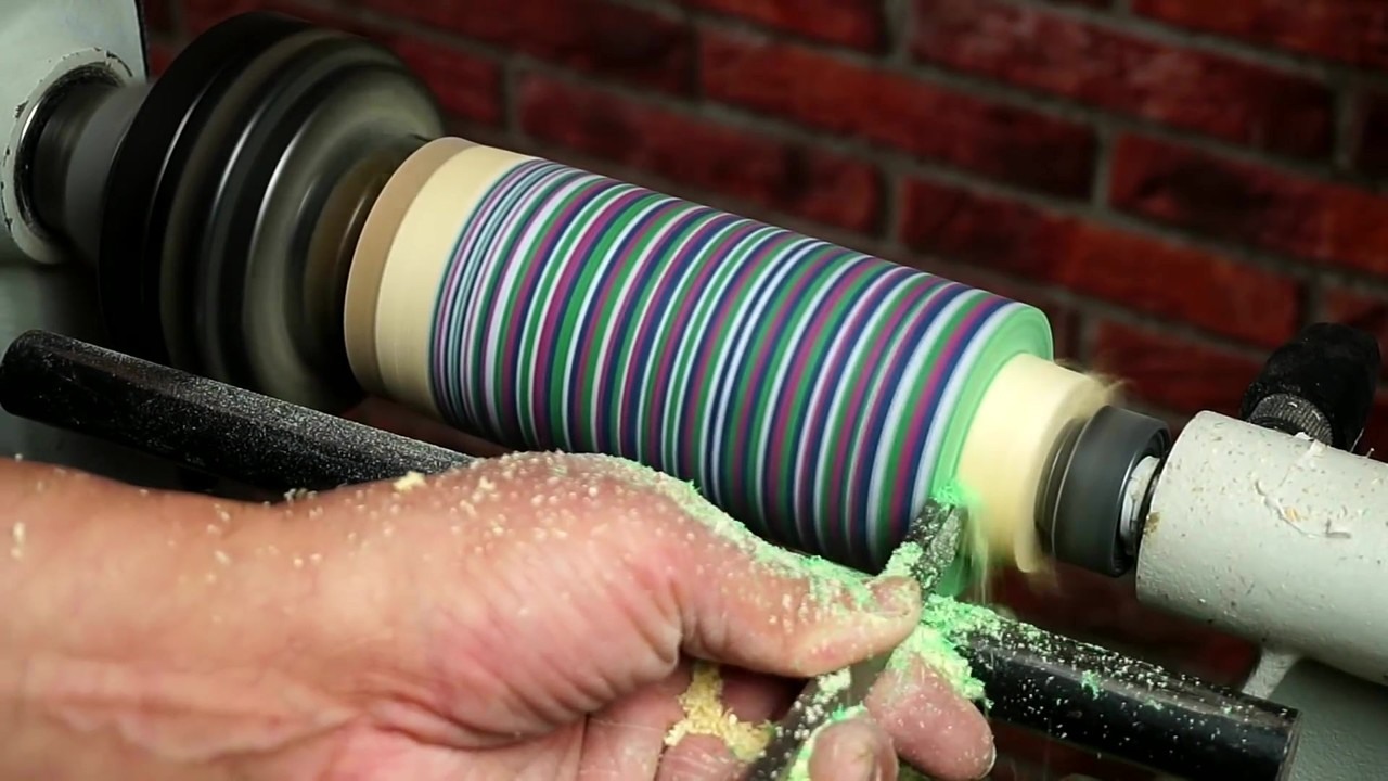 Paper and resin turn into a lidded box in a woodturning project