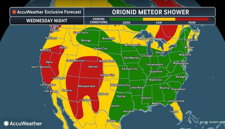 Spectacular Orionid meteor shower hits peak viewing