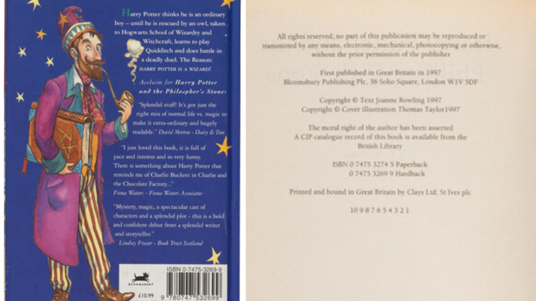 500 hardcover copies of the first Harry Potter book were printed; 29 ...