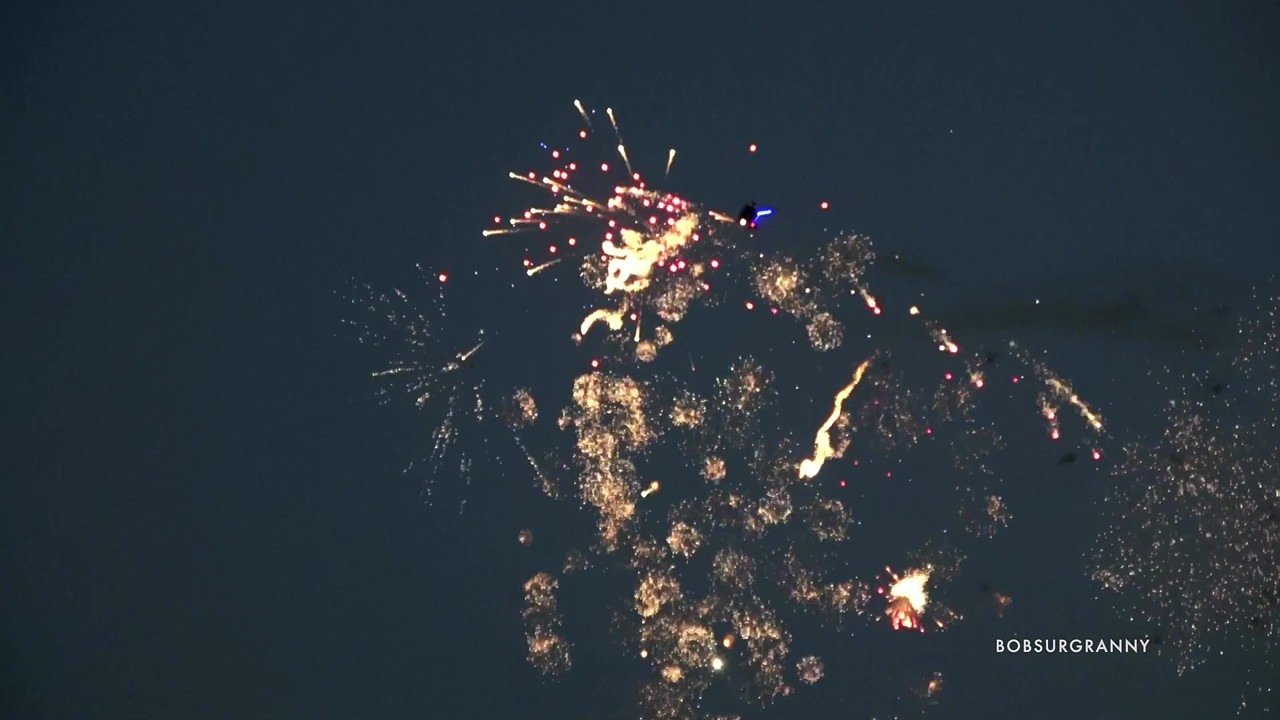 Watch Fireflies aircraft fly through the dark with fireworks streaming ...