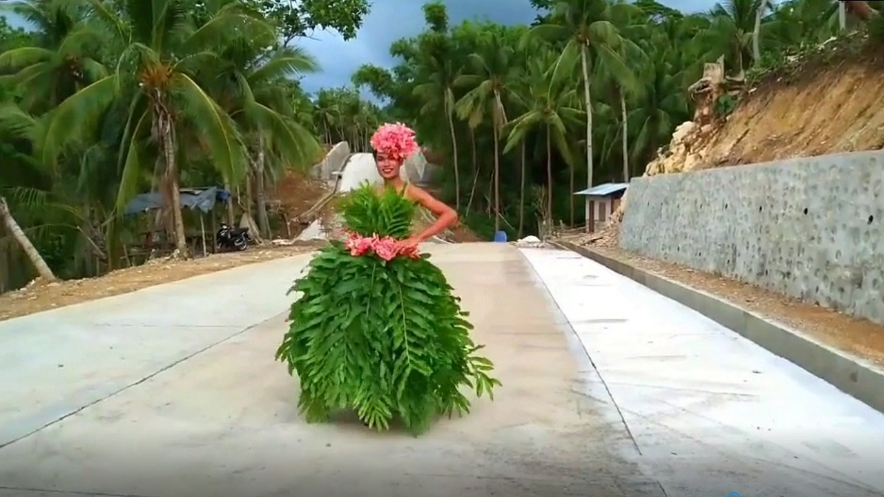 The evolution of man into floral muse through nature's artistry