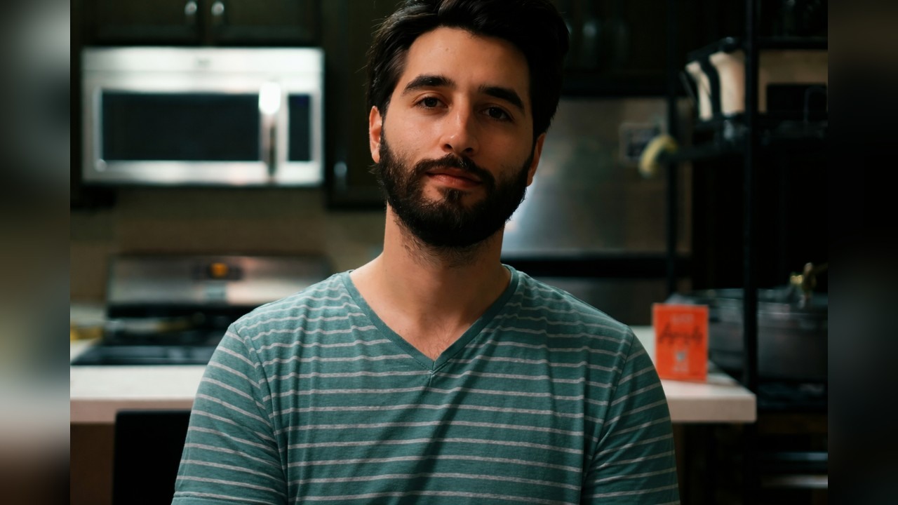 Matt opens his knife roll for daily cooking and prep