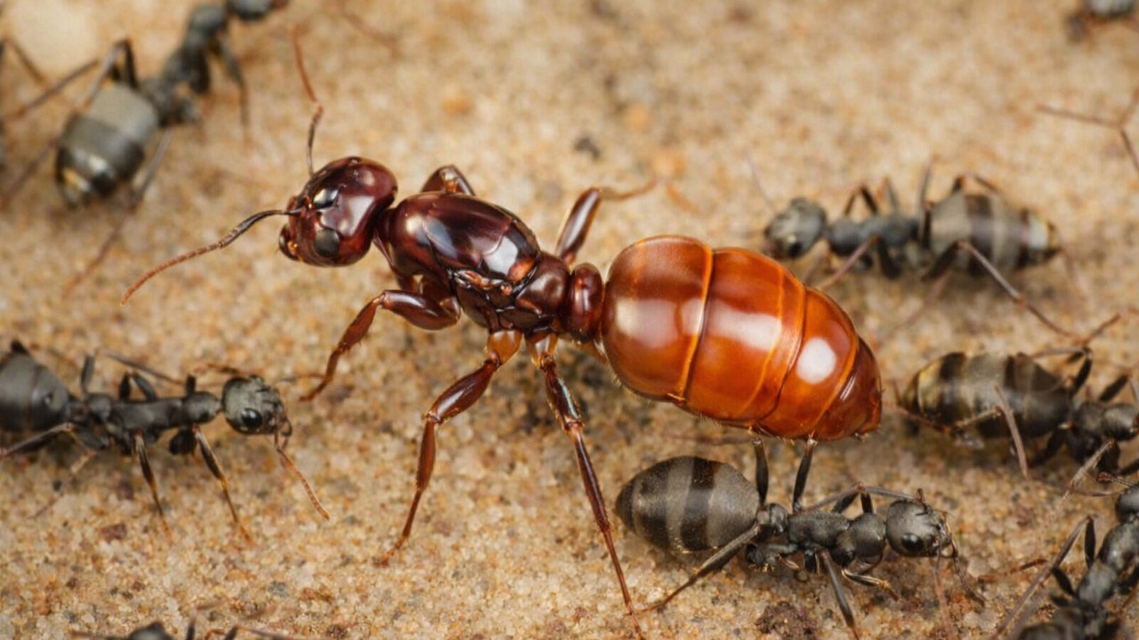 An ant queen kills her rival and uses her scent to take over the colony
