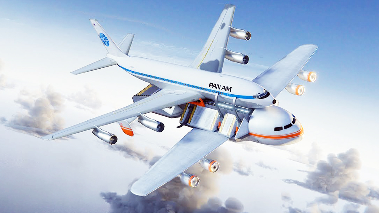 Peachey Brooker’s unbuilt flying aircraft carrier for planes and spacecraft