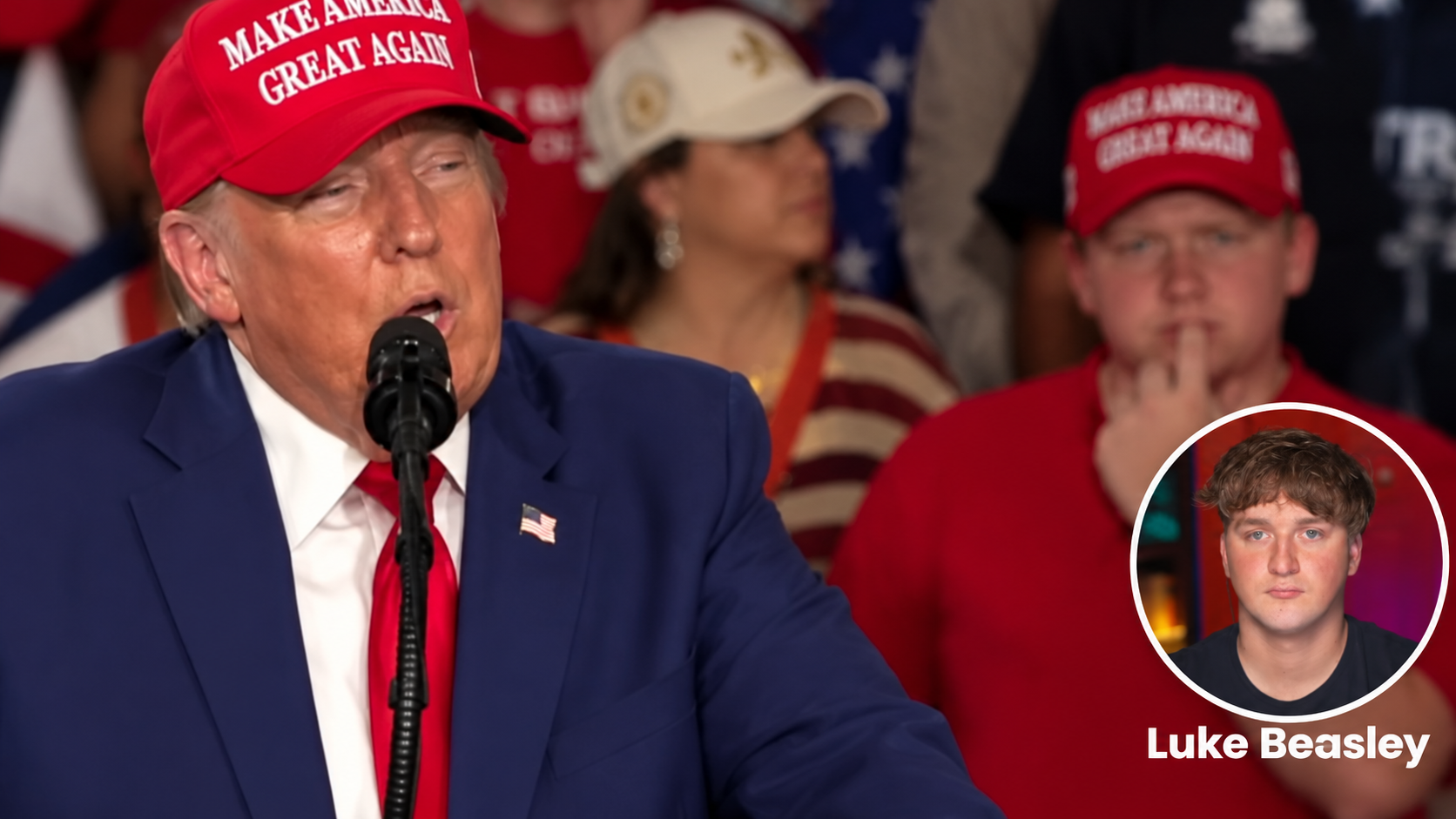 Man behind Trump at rally appears to pick his ear and put his finger in ...