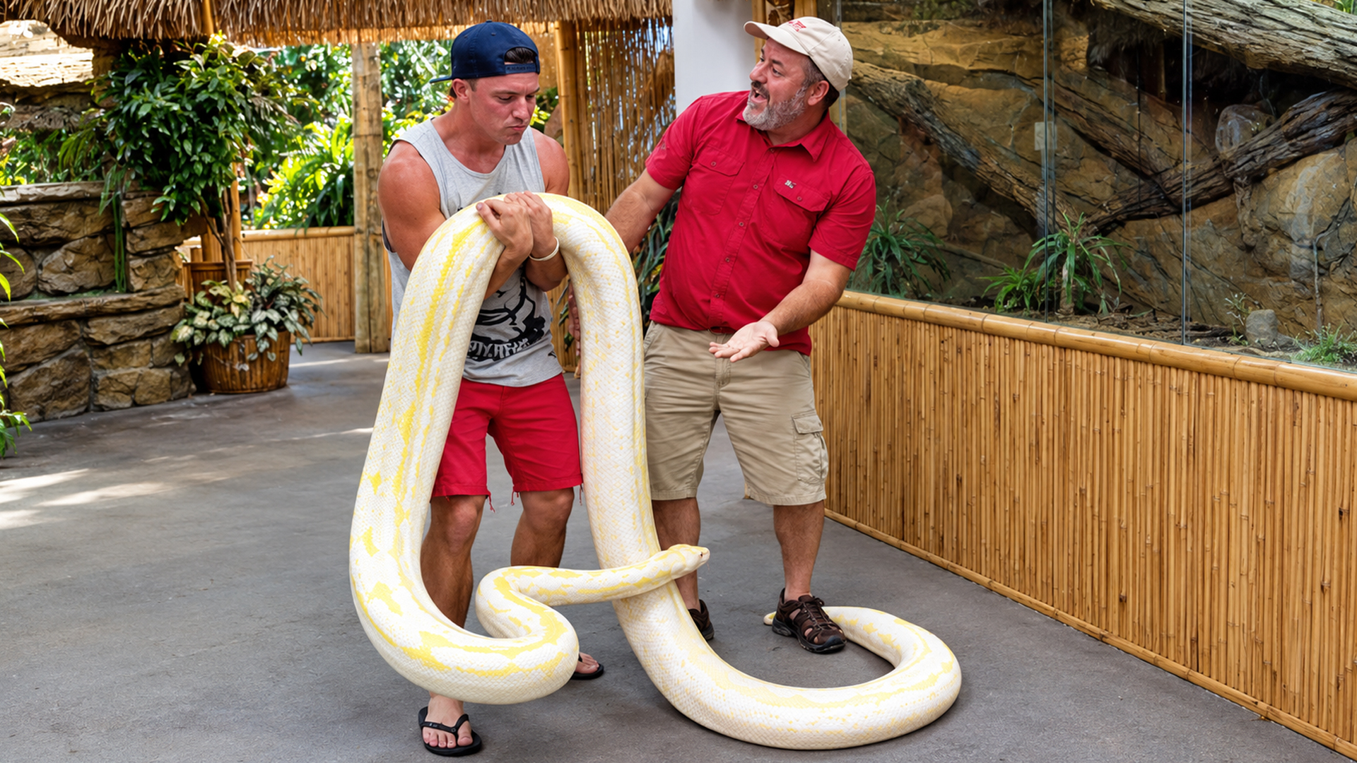 Giant python puts human strength to the ultimate test