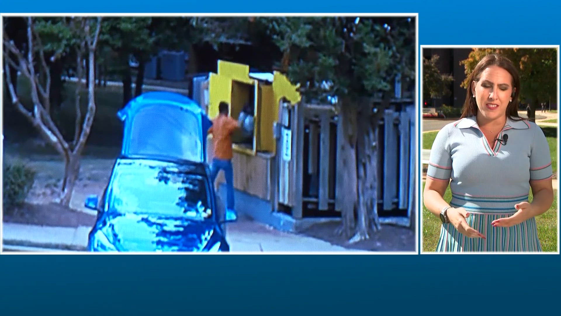 Surveillance footage shows Naresh Bhatt visiting multiple dumpsters and ...