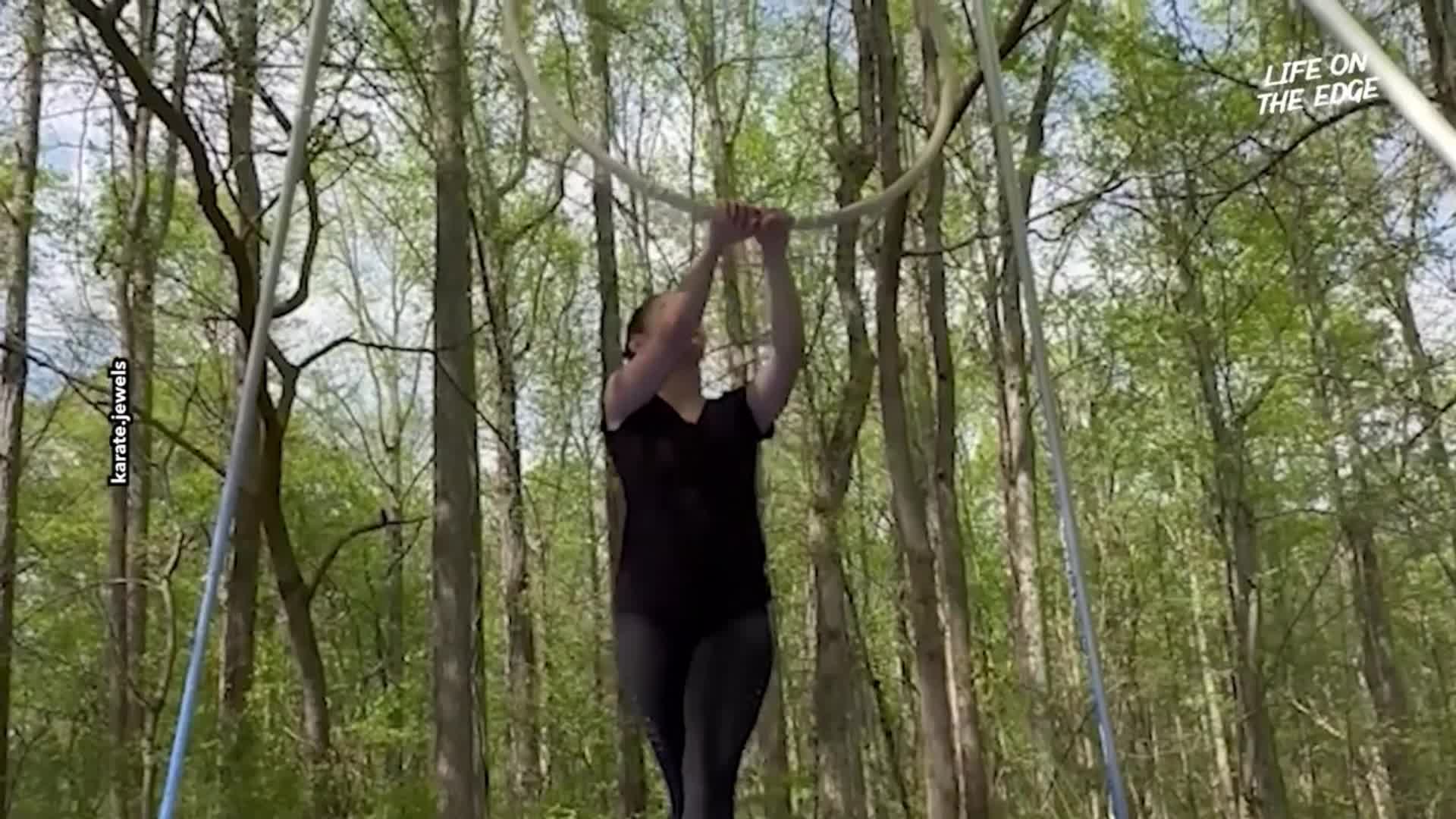 Stuntwoman takes her outdoor training to the next level