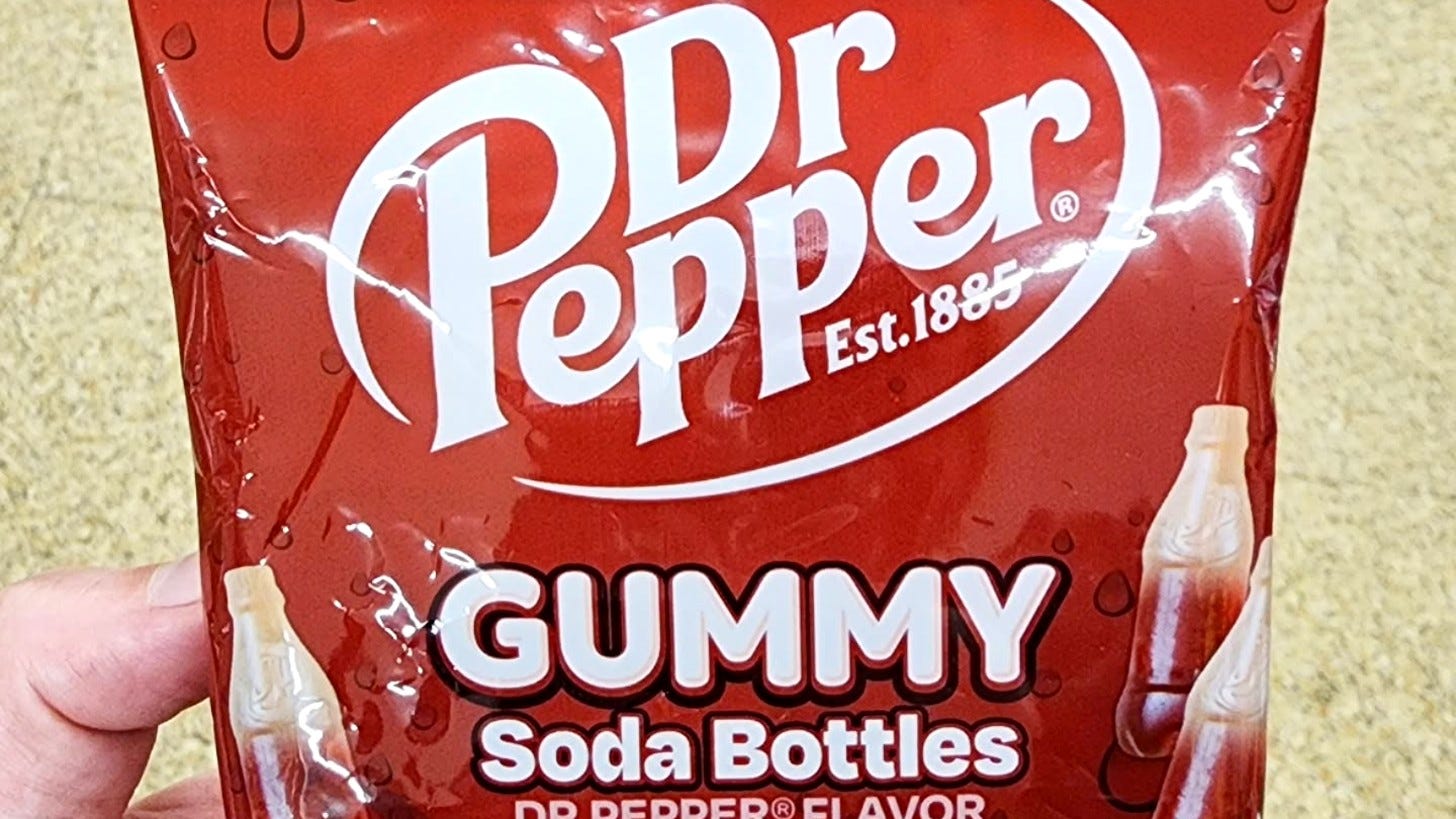 Dr Pepper gummy soda bottles are showing up at Dollar Tree