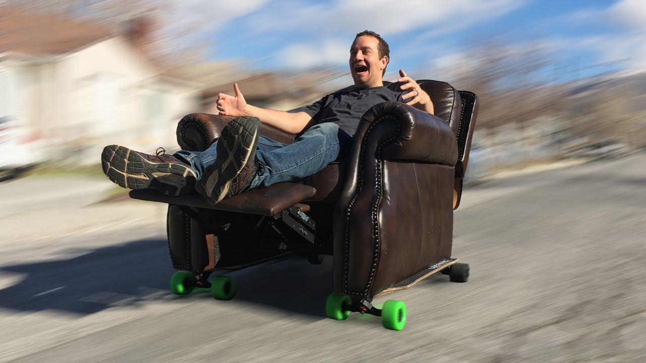 Electric skateboard recliner through drive-thru - Waterjet Channel