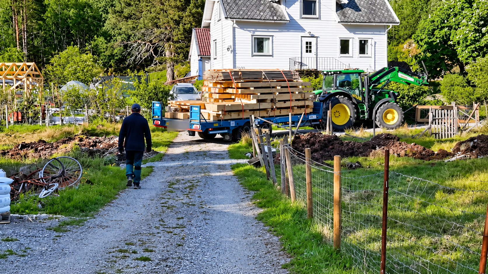 Our 9-meter timber trailer almost tipped over when the newly built ...