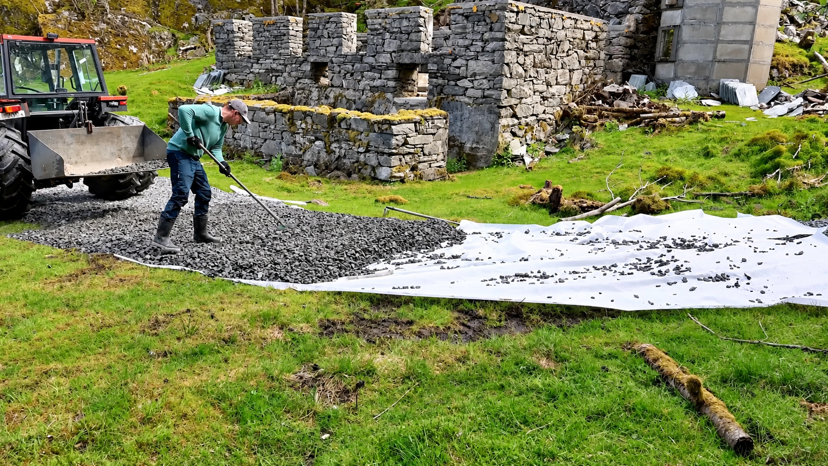 We had 7 days to build a tractor road through muddy Norwegian farmland ...