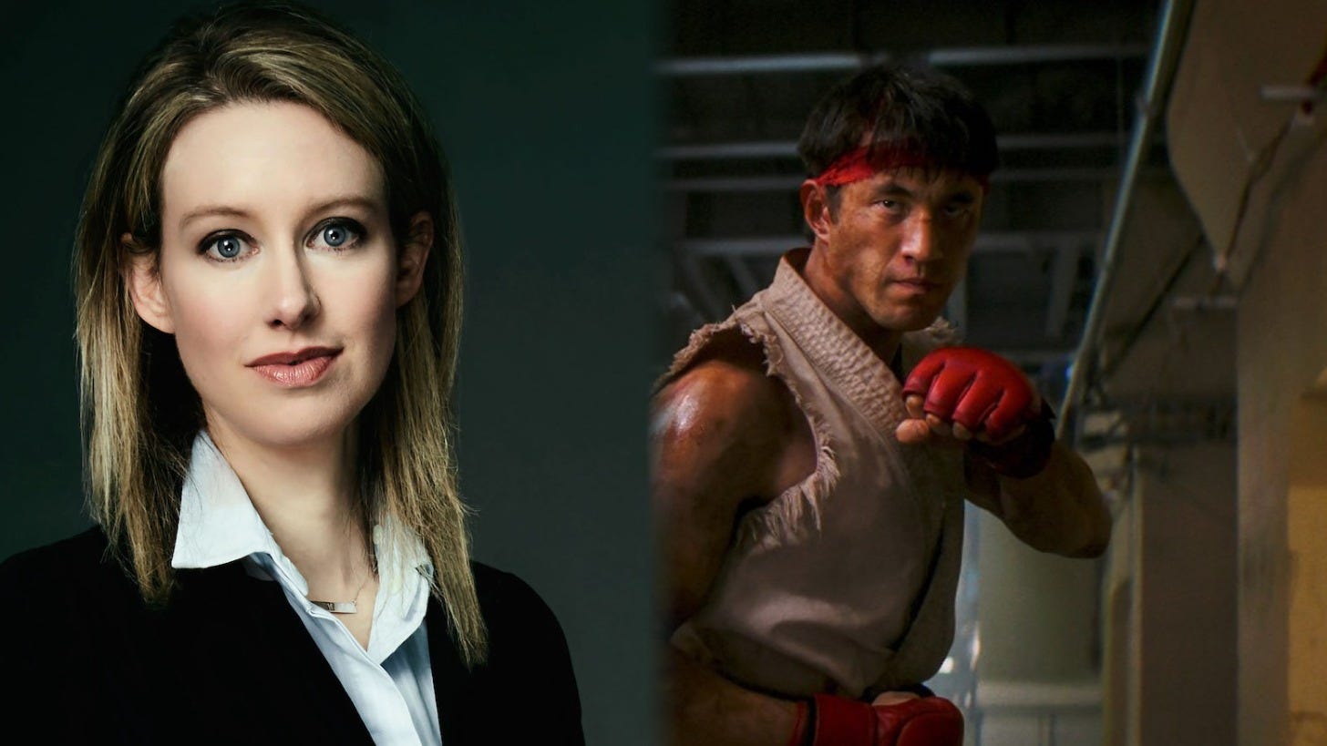 Street Fighter loses to an Elizabeth Holmes doc on Monday