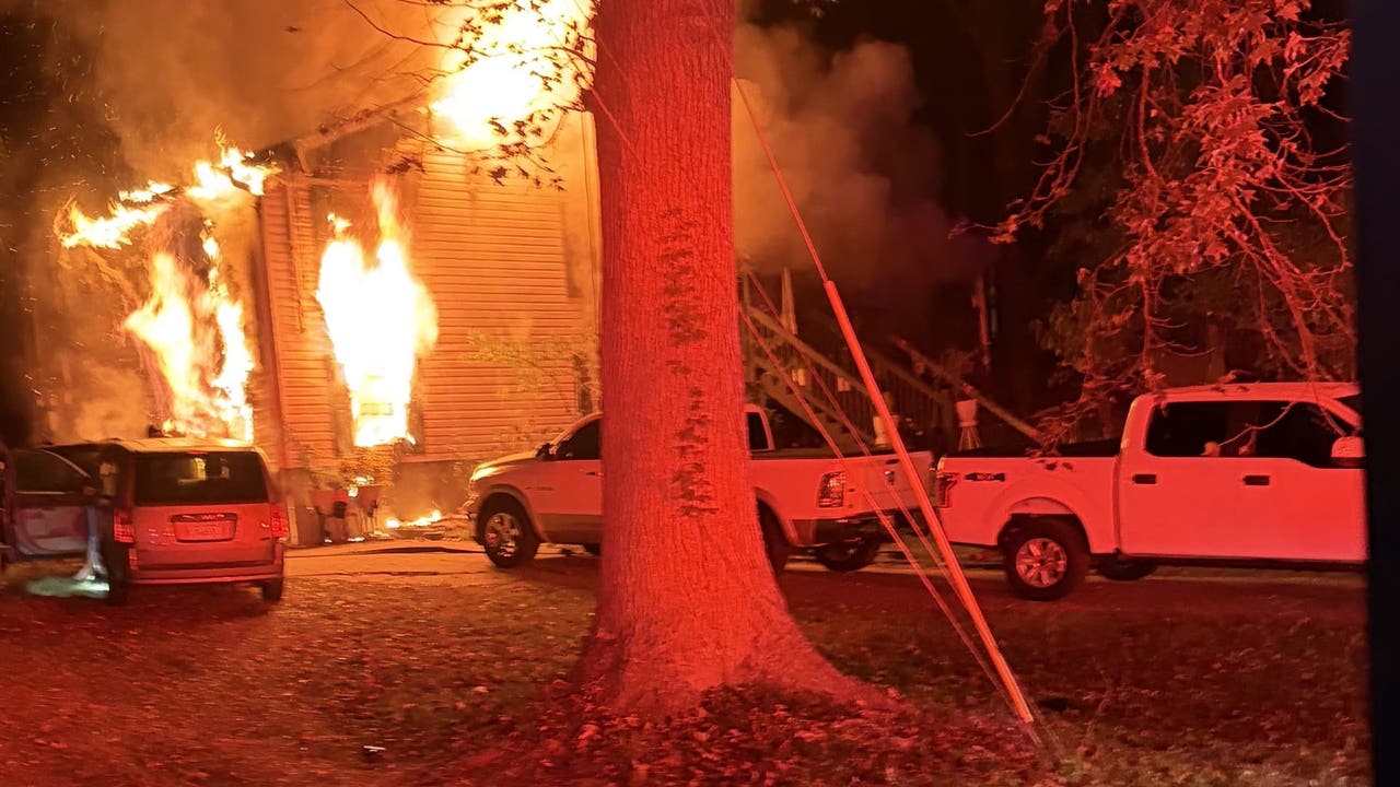 Fire damages Canton home; occupants escape, dog missing
