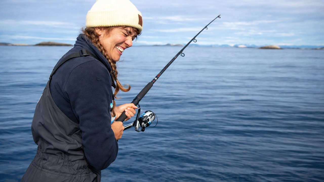 He spotted fish on the screen - then dinner was on the line almost ...