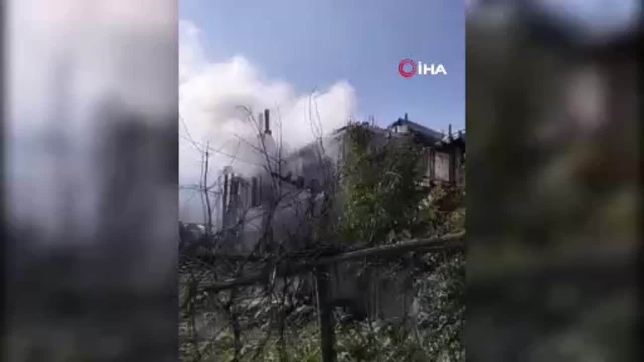Bolu Taşoluk Yaylası'ndaki yayla evinde çıkan yangın itfaiye ...