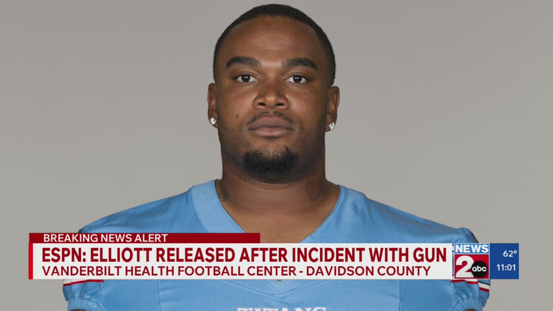 ESPN: Elliott released after incident with gun at Titans facility