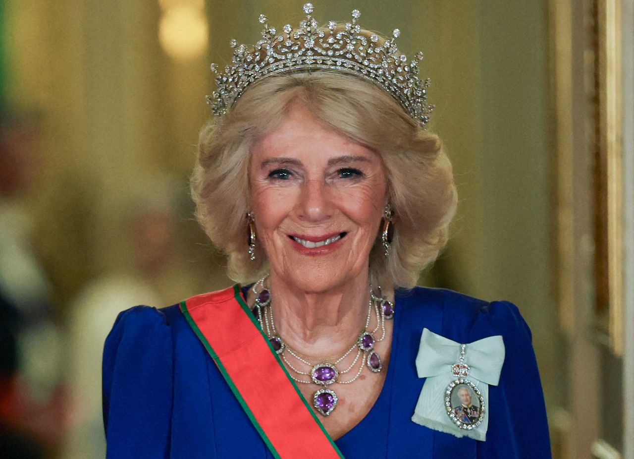 Queen Camilla’s 80-year-old Cartier ruby brooch honors these two royals