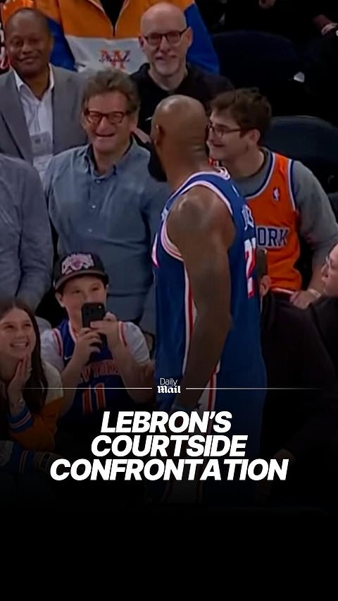 LeBron James has heated back-and-forth with court side Knicks fan
