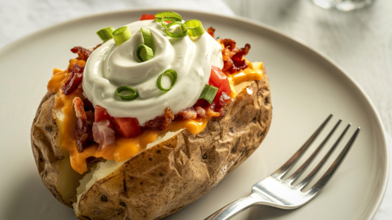 The southern way to make cheesy baked potatoes 10x better
