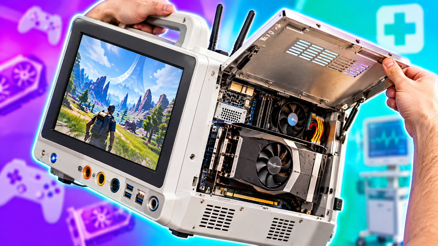 Medical display gaming PC - turning hospital tech into a real computer