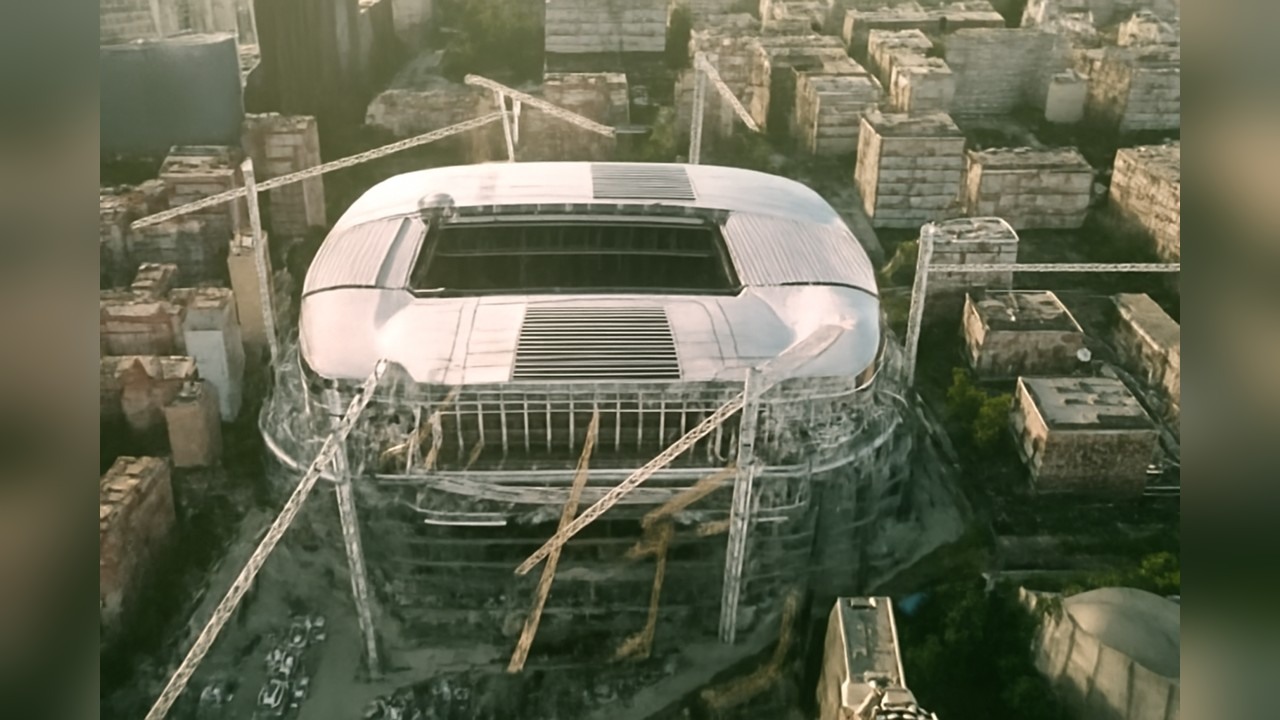 Santiago Bernabéu roof takes shape during renovation