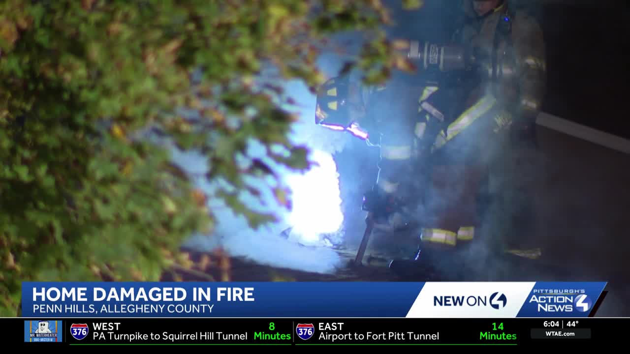 Intense flames destroy home in Penn Hills