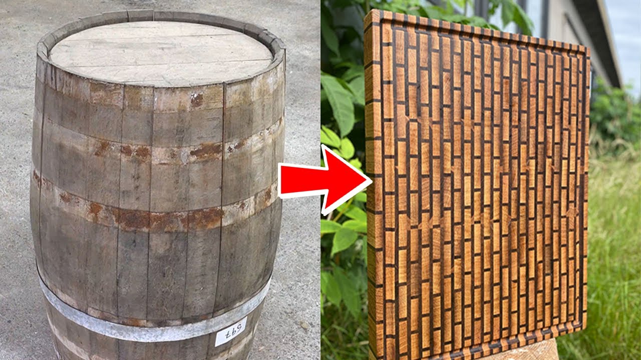Old barrel turned cutting board