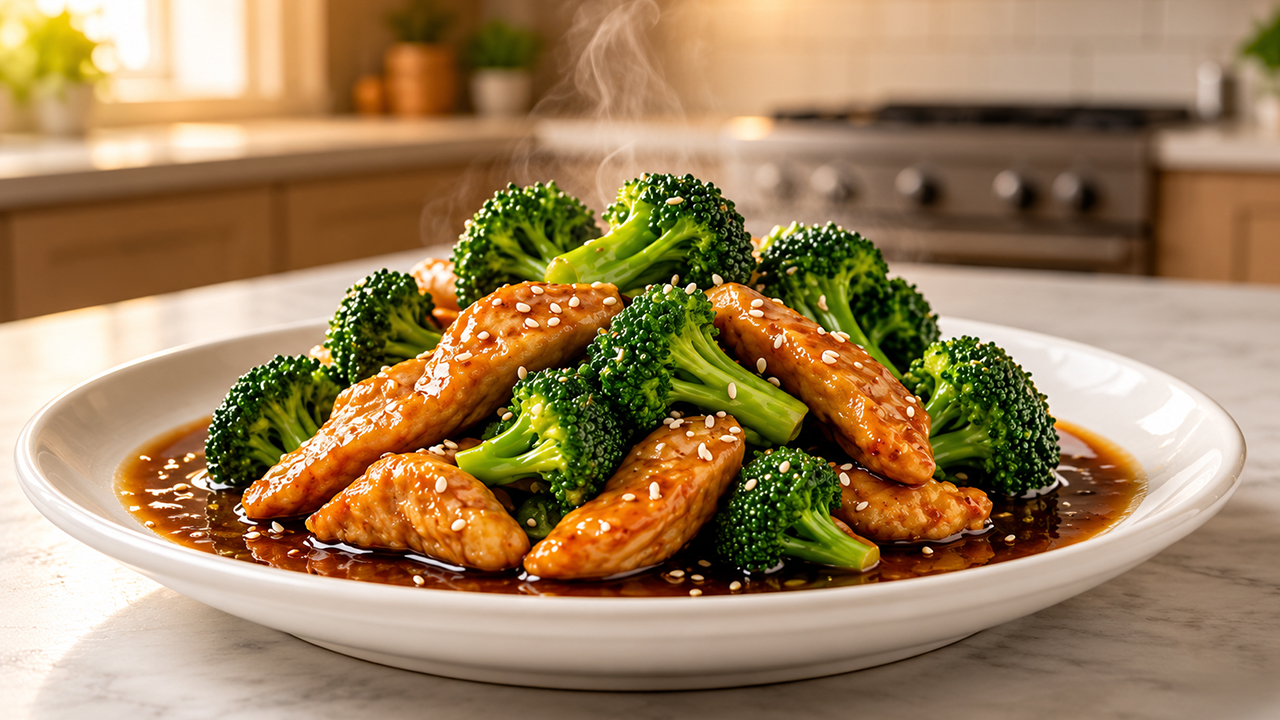 Simple skillet chicken and broccoli stir-fry recipe